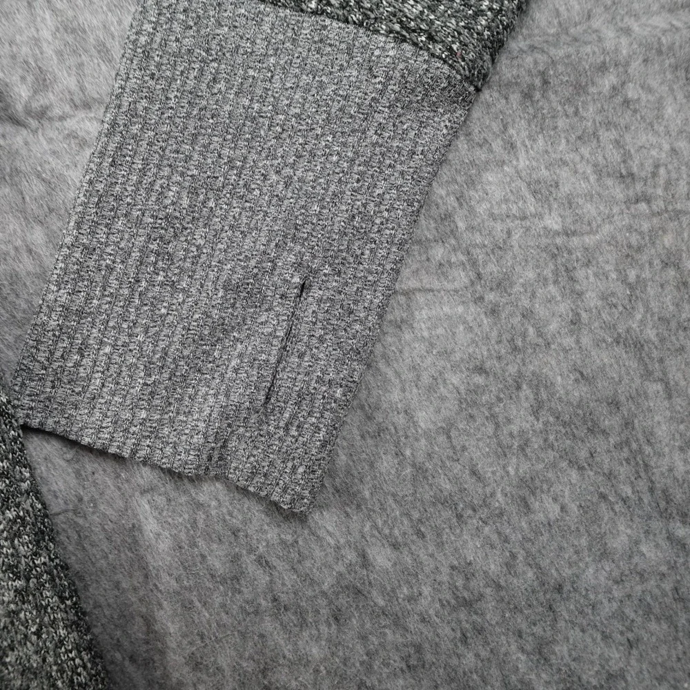Asics Sweatshirt Women Large Gray Funnel Neck Heathered Fleece Pullover‎ Knit